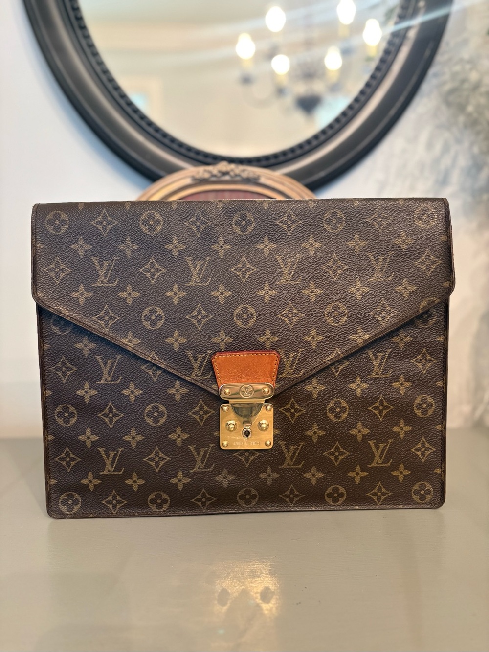 Vintage 1986 Louis Vuitton Monogram Porte-Clutch/Document Holder